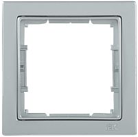 Рамка 1-местная квадратная РУ-1-БС BOLERO Q1 серебряный | код EMB12-K23-Q1 | IEK